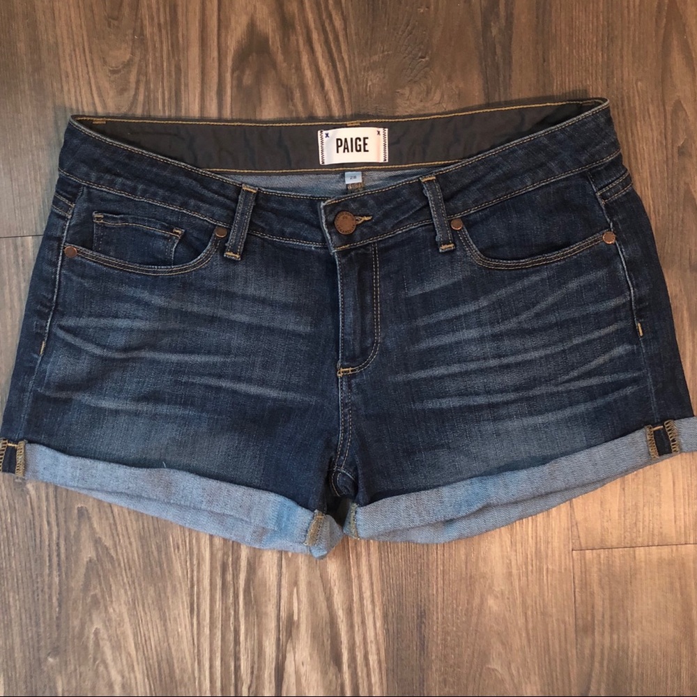 PAIGE Denim Roll Cuff Shorts
